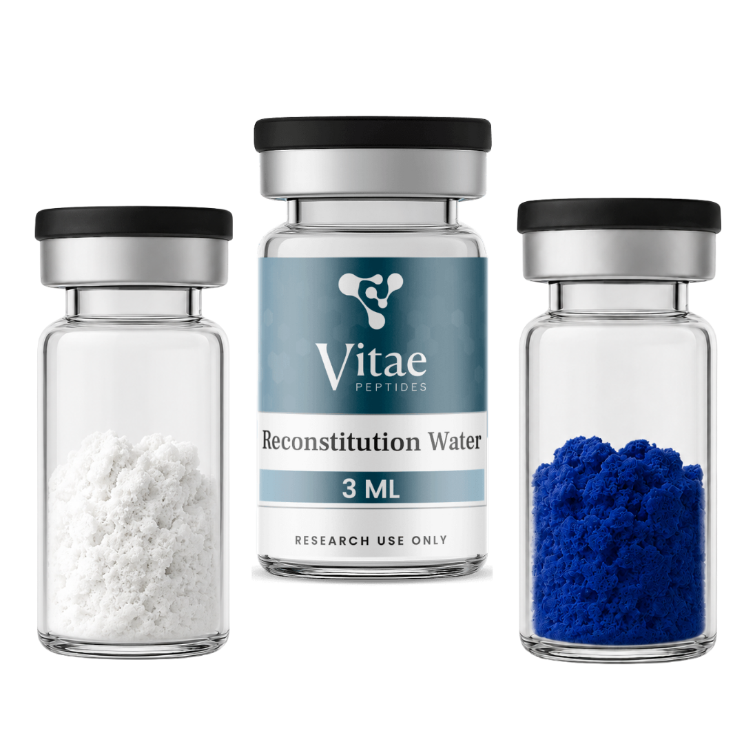 Vitae Peptides research vials with complimentary reconstitution (BAC) water